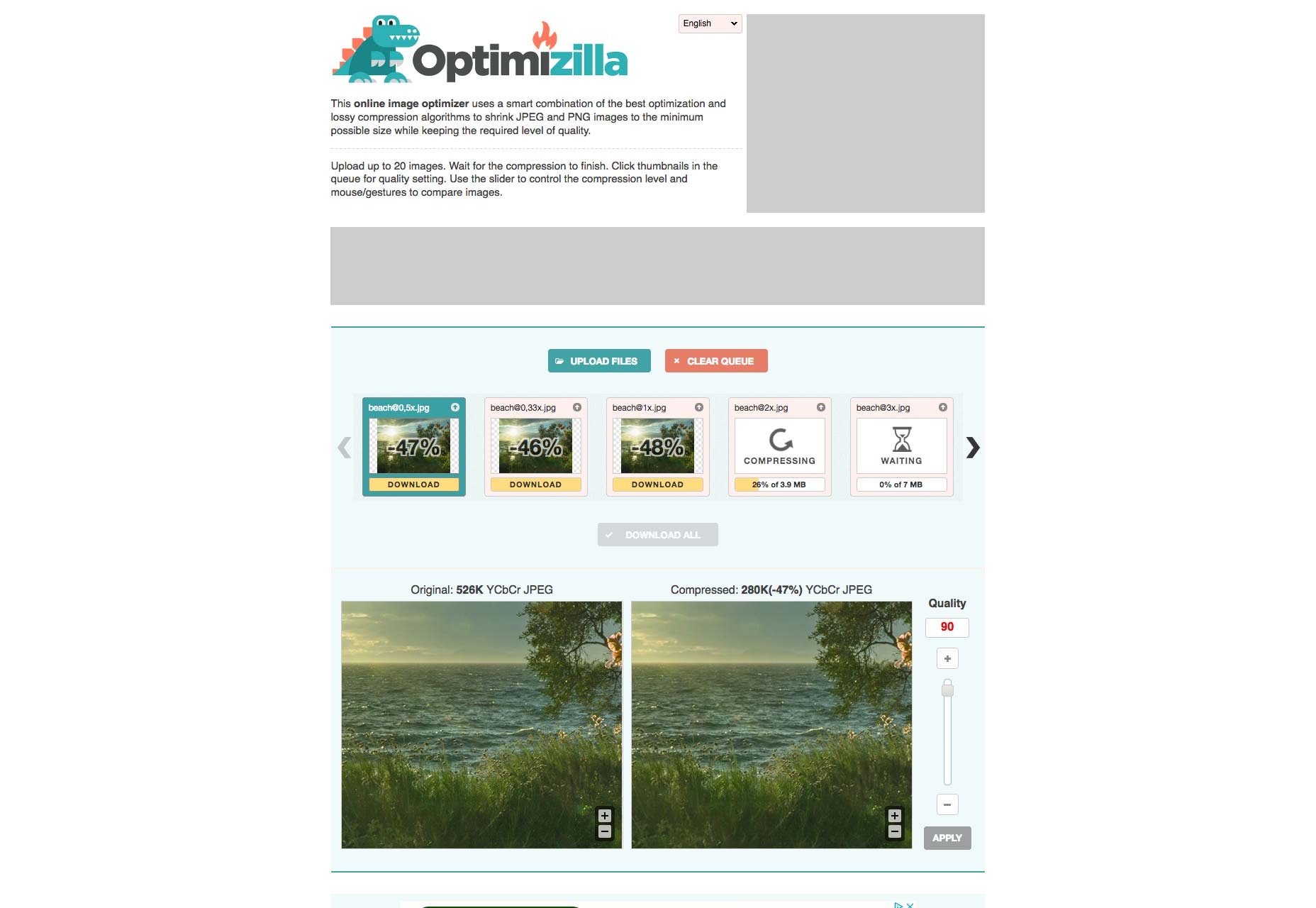 The Best Image Compression Tools for the Web optimizilla