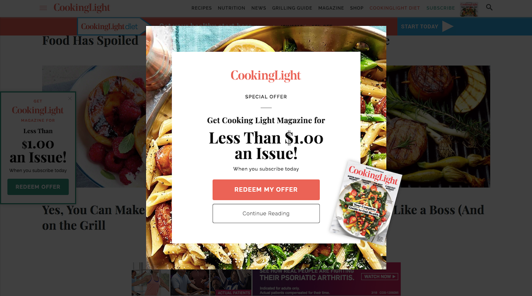 Cooking Light Modal