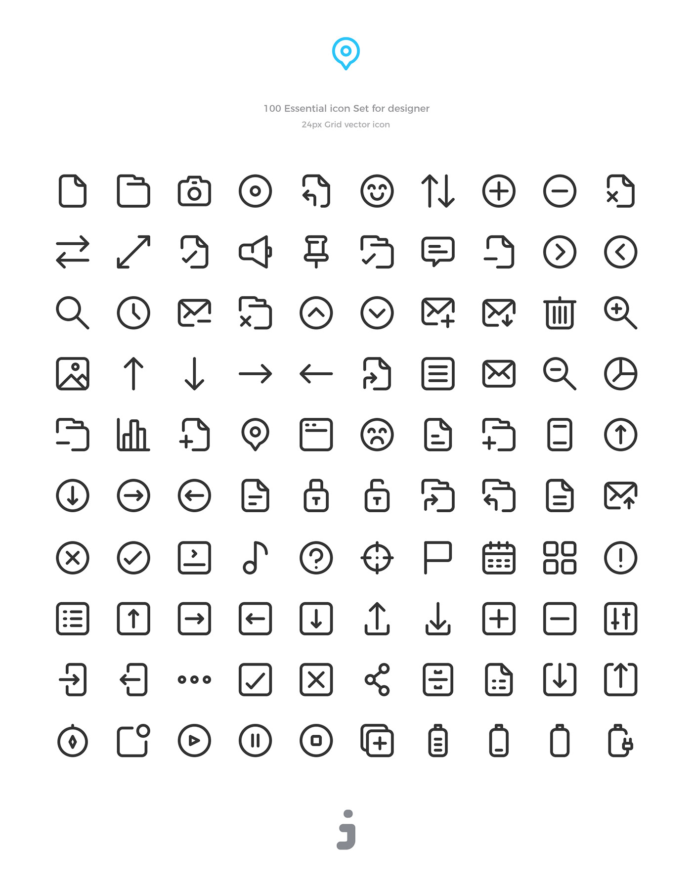 Free Download: 100 Essential Icons last