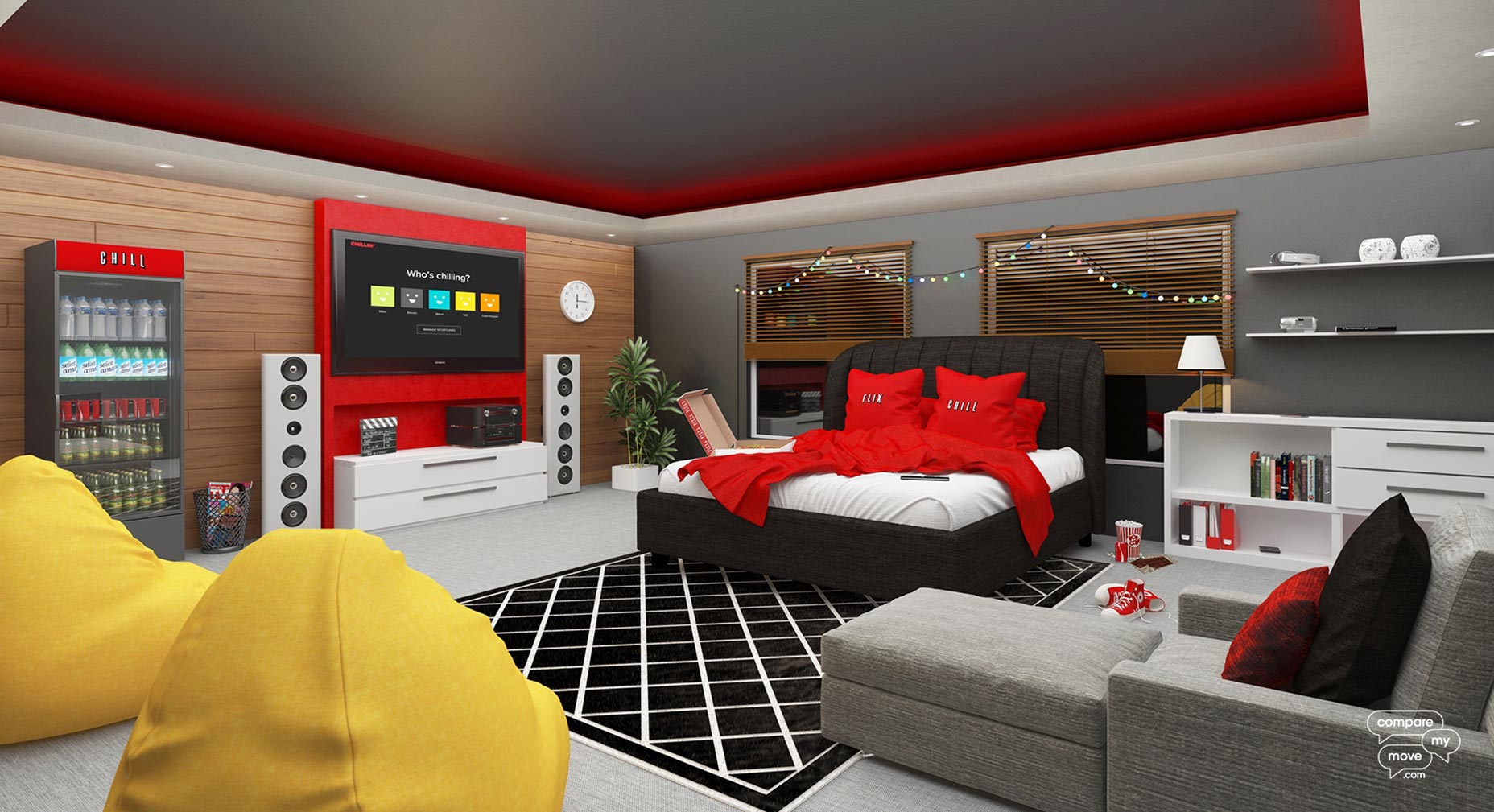 6 Bedrooms Inspired by Tech Giants netflix_room_1800