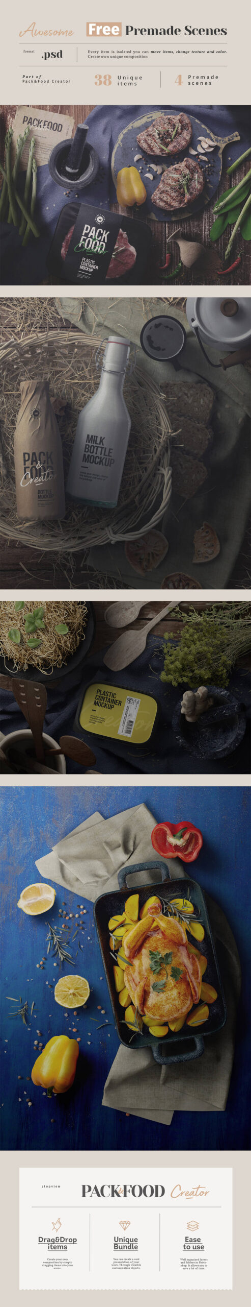 Free Download: Food Packaging Premade Scenes ffff