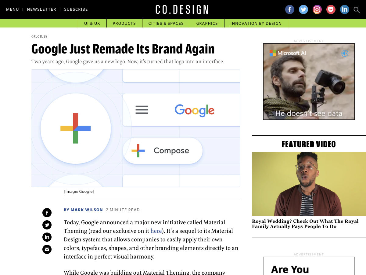 Popular design news of the week: May 14, 2018 - May 20, 2018 google 8