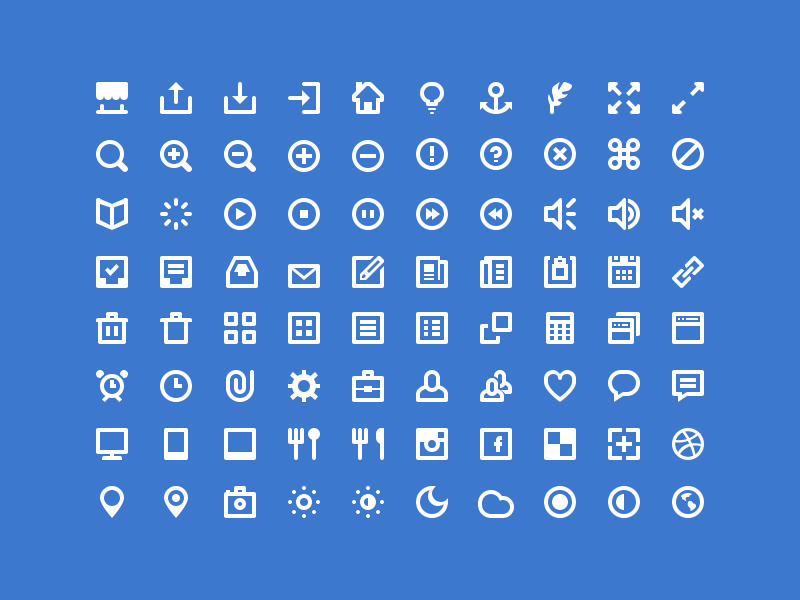 Free Download: 80 Shades of White Icons dribbbleicons