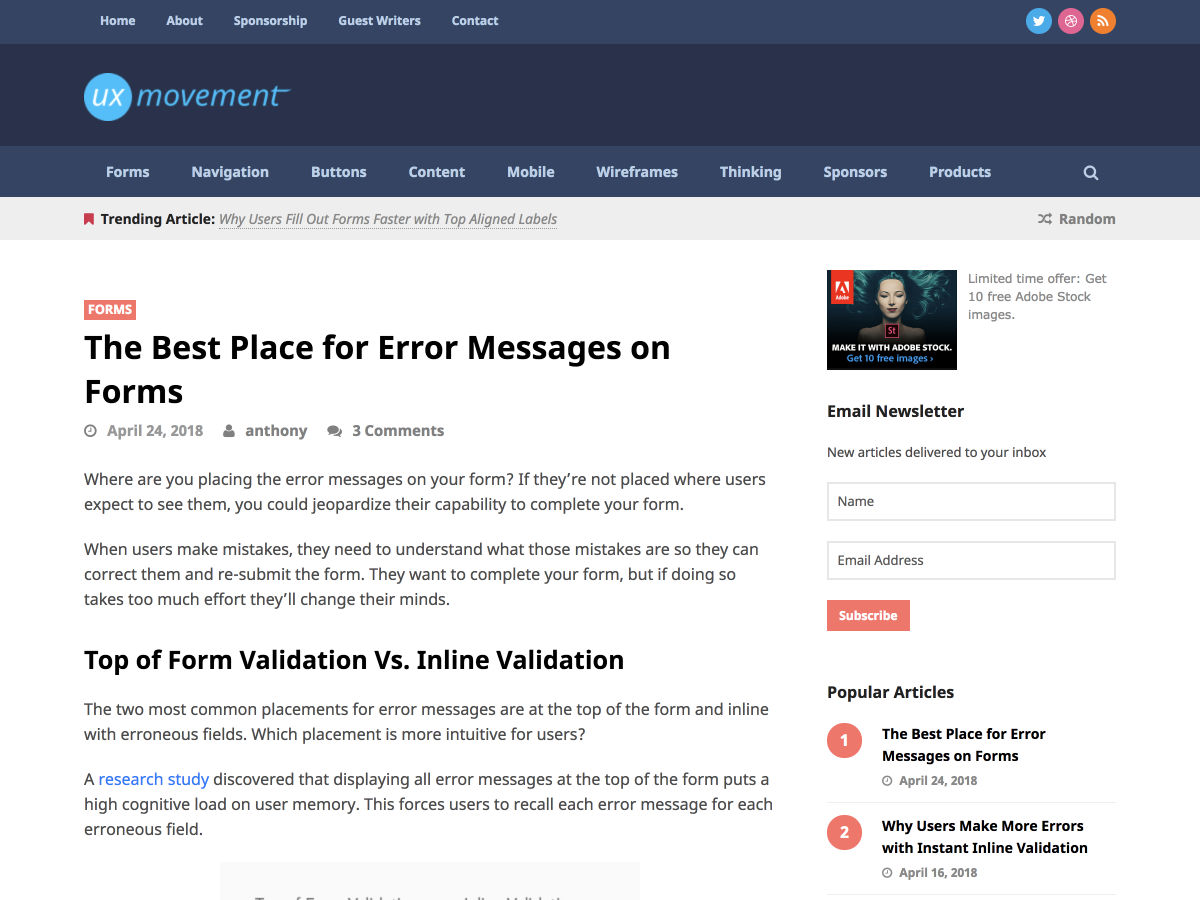 Popular design news of the week: April 23, 2018 - April 29, 2018 errormessages