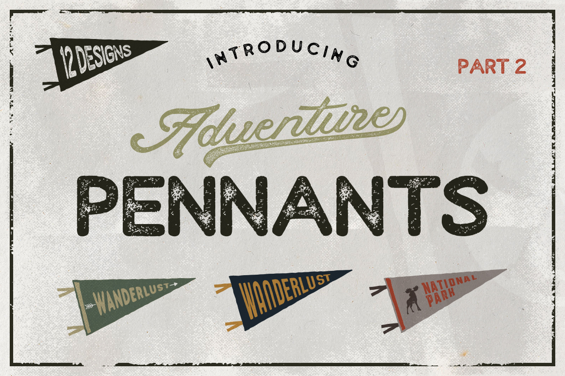 Free Download: Vintage Pennants Set 1