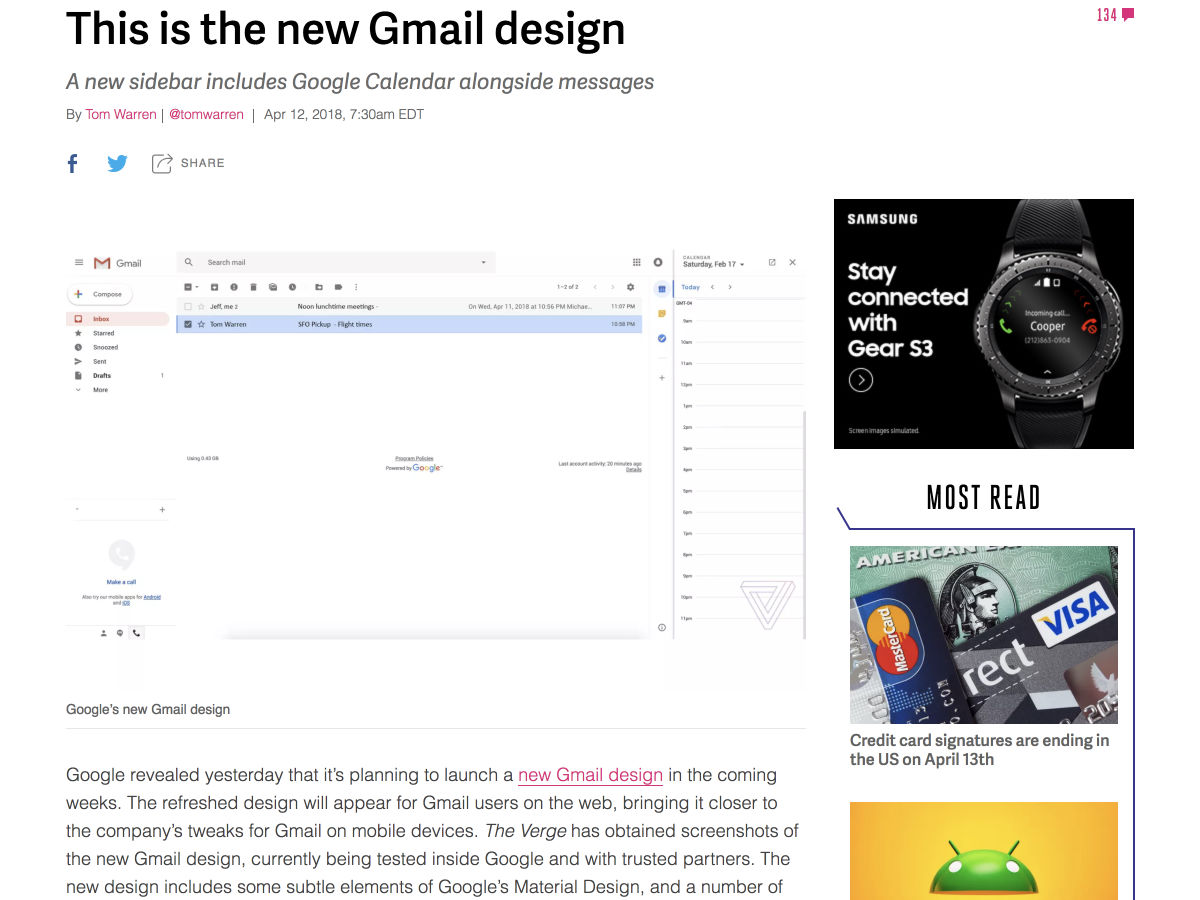 Popular design news of the week: April 9, 2018 - April 15, 2018 gmail 5