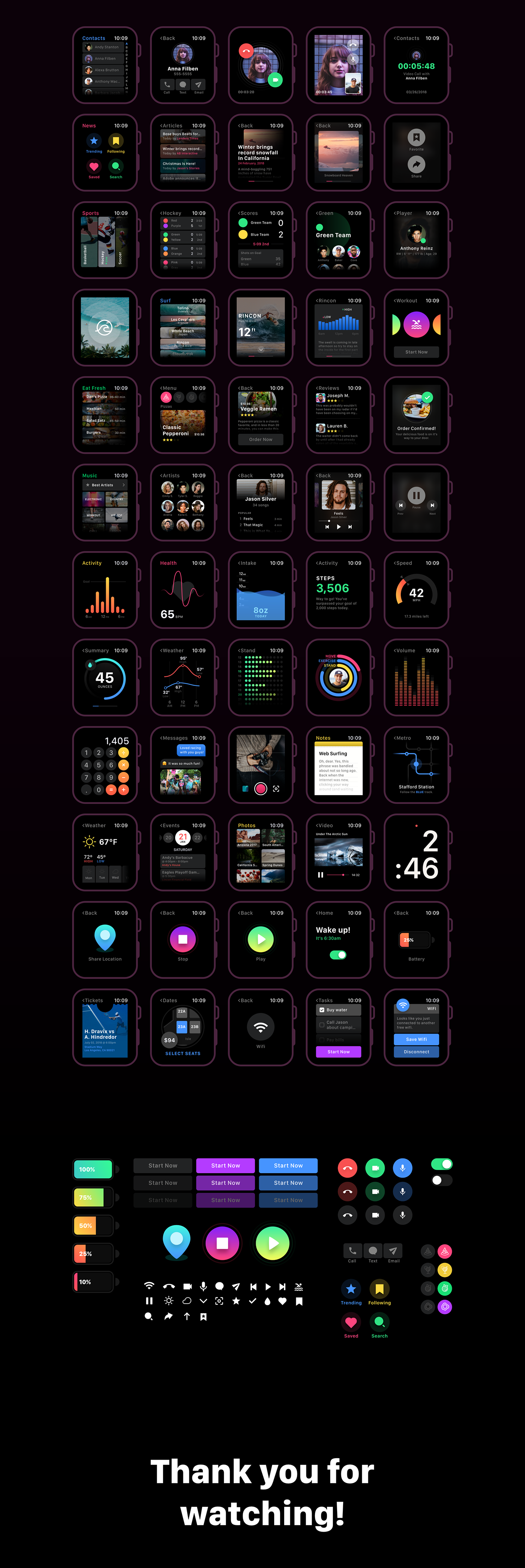 Free Download: Smartwatch UI Kit s4