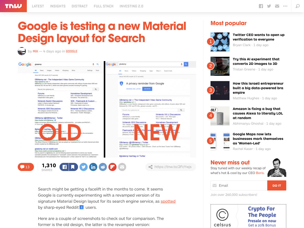 Popular design news of the week: March 5, 2018 - March 11, 2018 google 9
