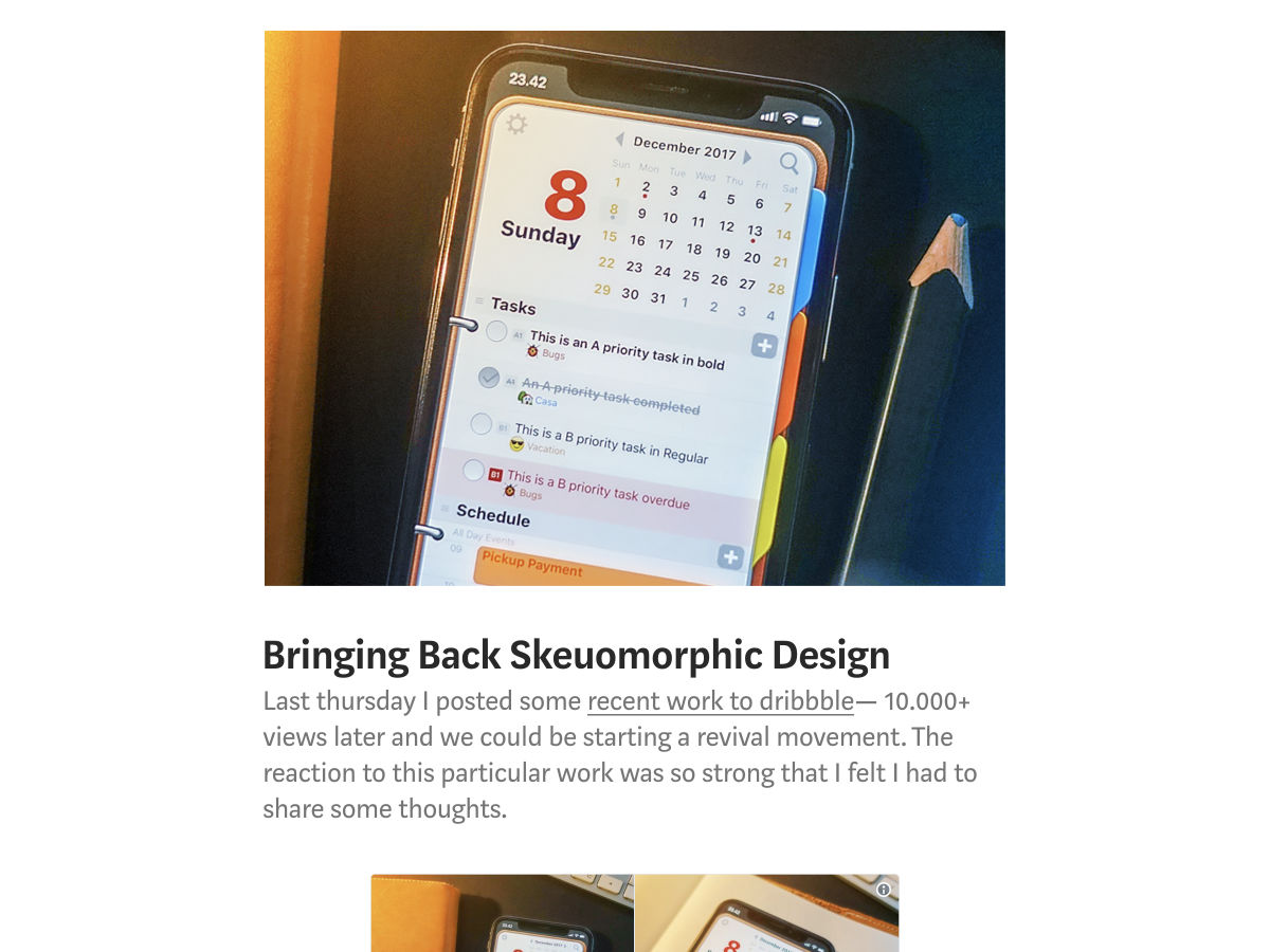 Popular design news of the week: March 5, 2018 - March 11, 2018 skeuomorphic