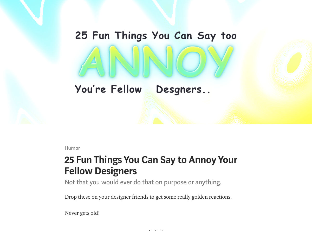 Popular design news of the week: March 5, 2018 - March 11, 2018 annoy