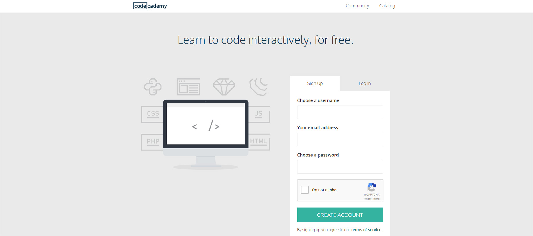 9 Best Online Video Libraries To Teach Yourself Design & Development 02-codecademy-homepage