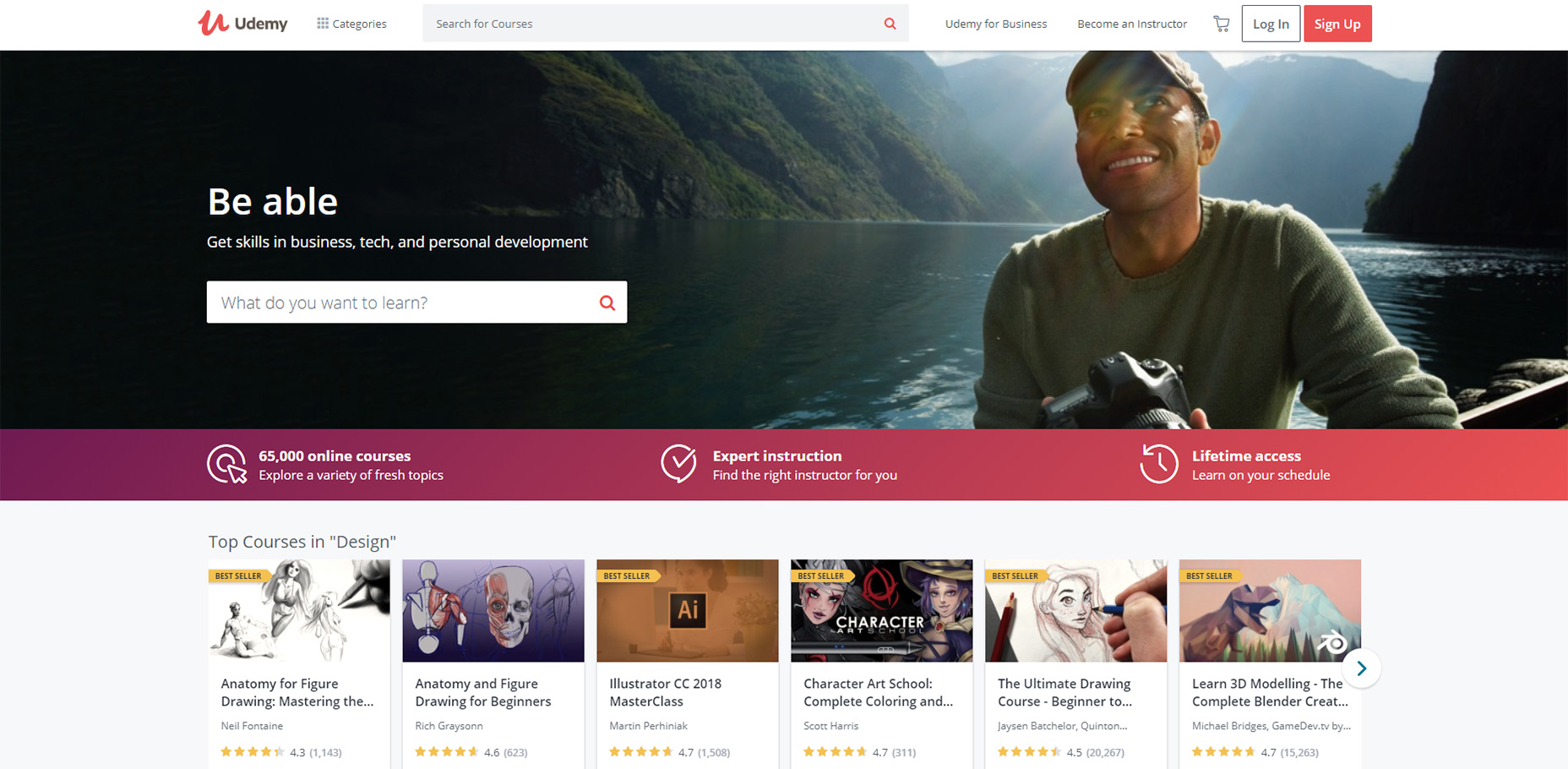 9 Best Online Video Libraries To Teach Yourself Design & Development 07-udemy-online-courses-homepage
