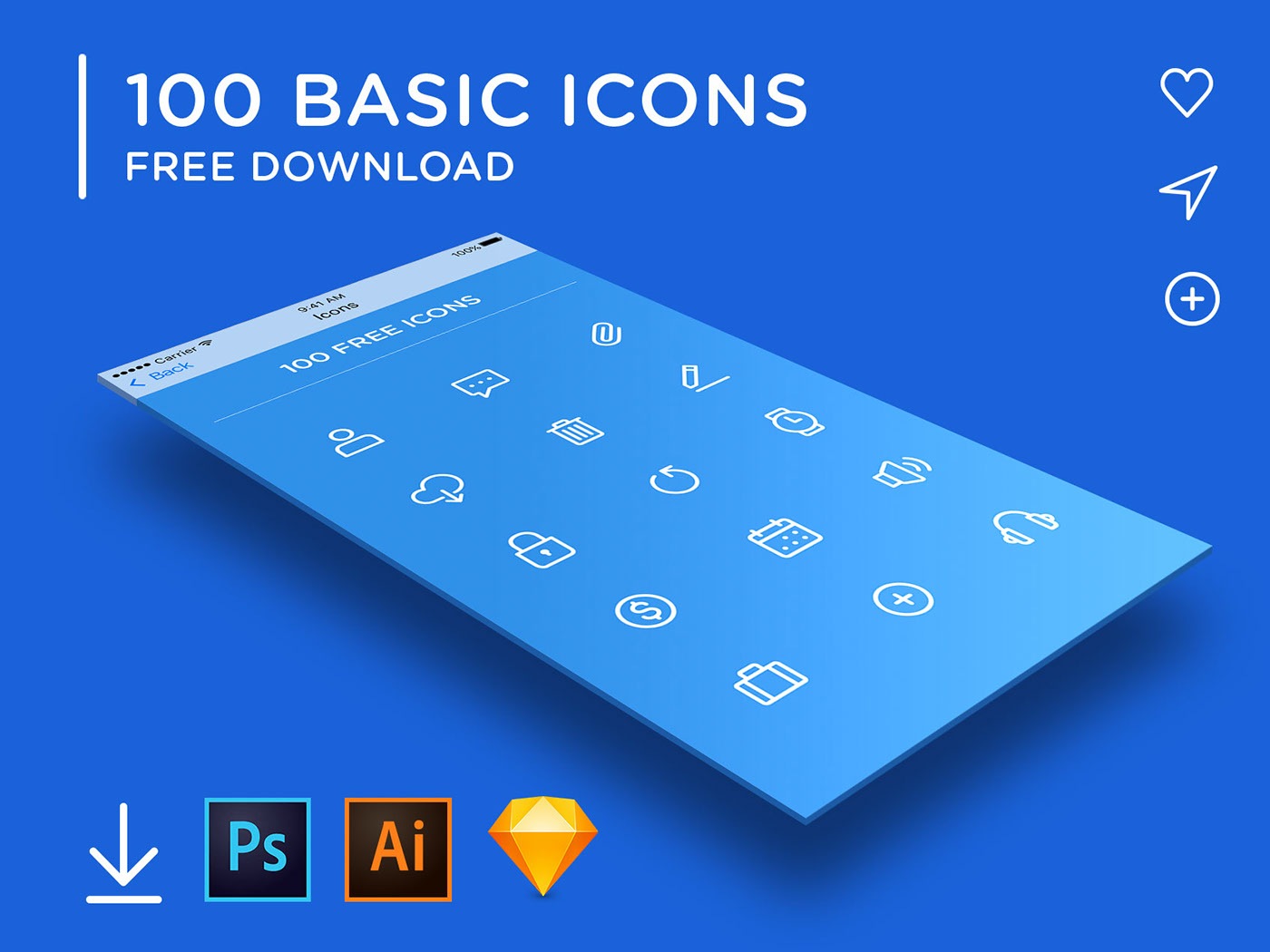 Free Download: 100 Basic Icons 100-icons