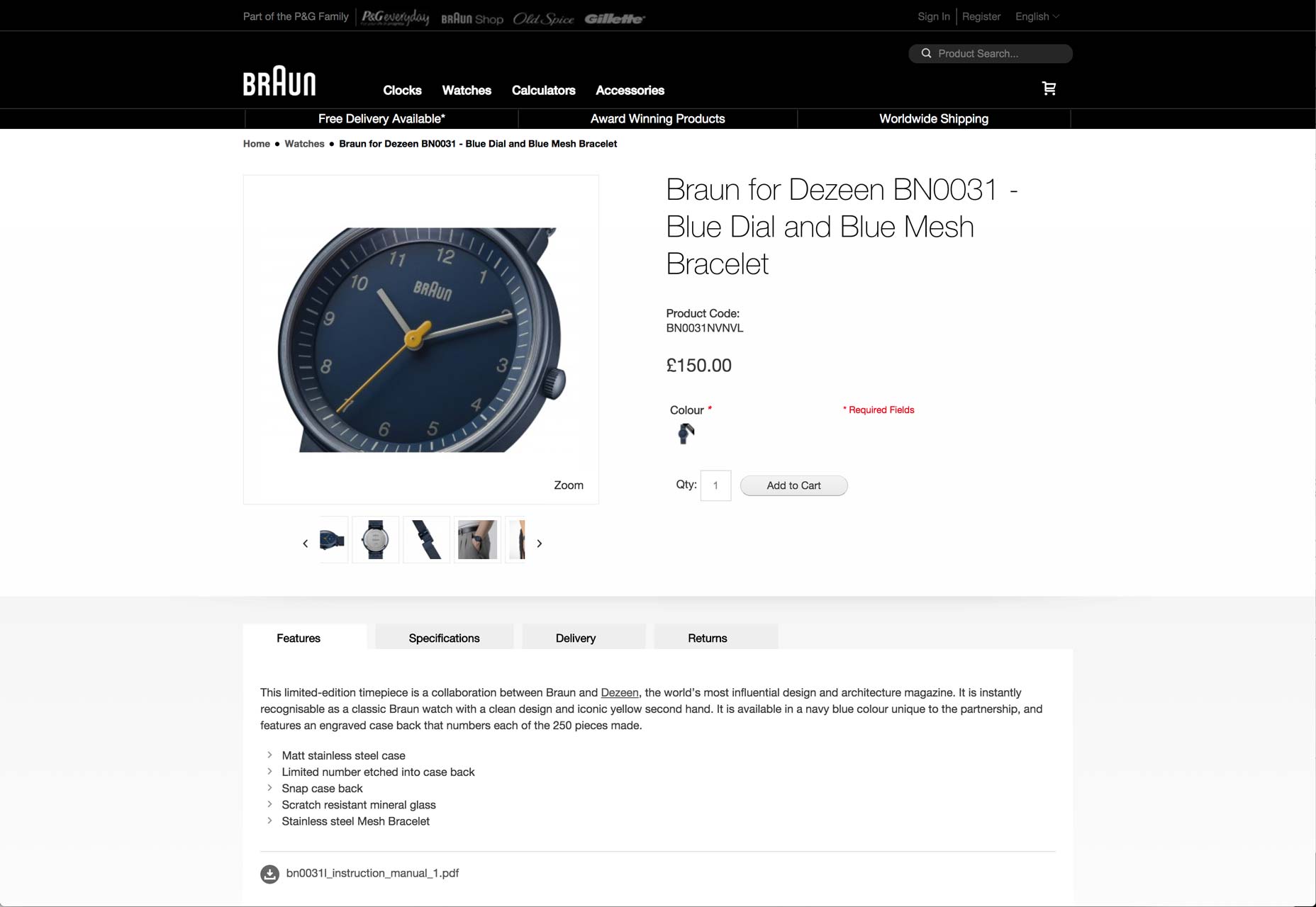 30 Creative Gifts for Designers, Christmas 2017 braun-watch
