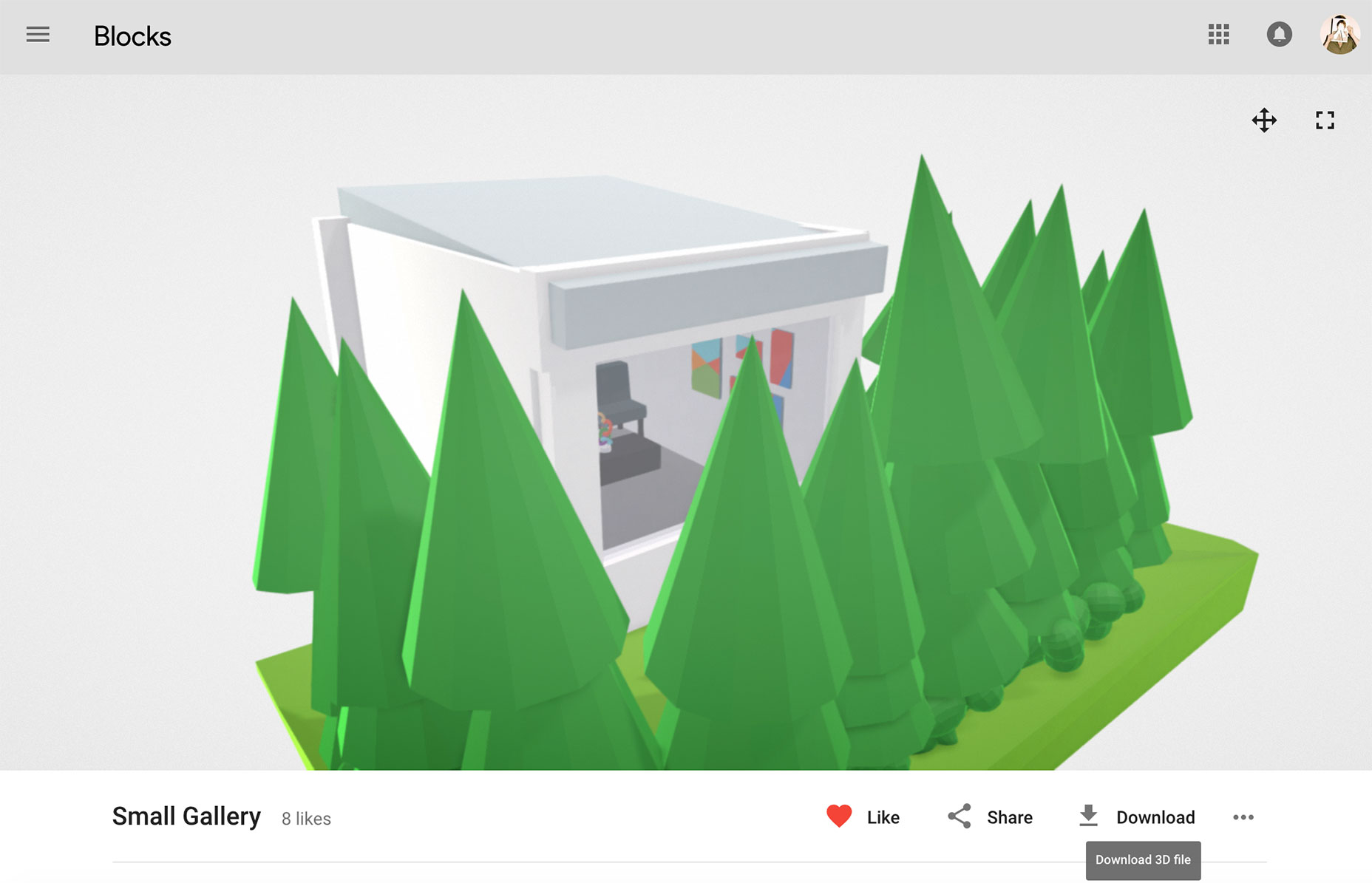 Creating WebVR Experiences with A-Frame 1 - google-blocks-page