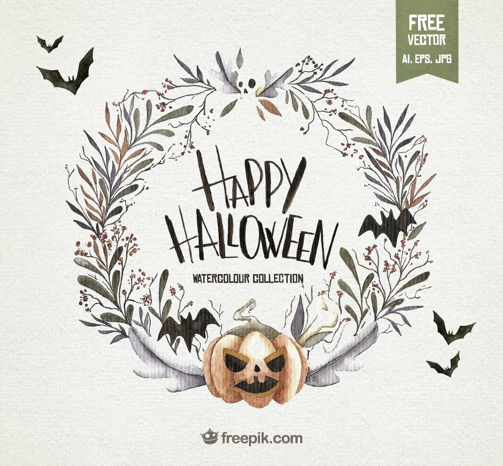Free Download: Watercolor Halloween Set 1