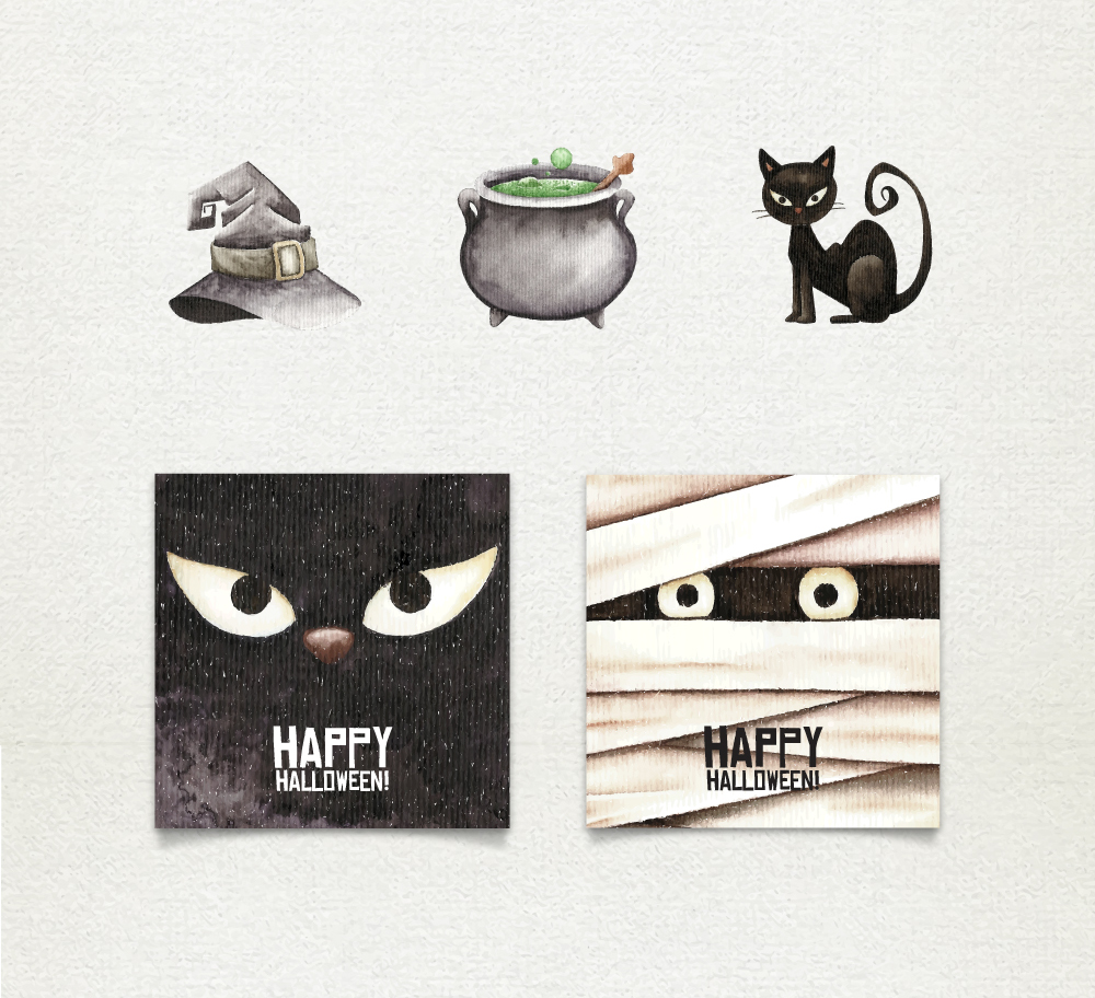 Free Download: Watercolor Halloween Set 7