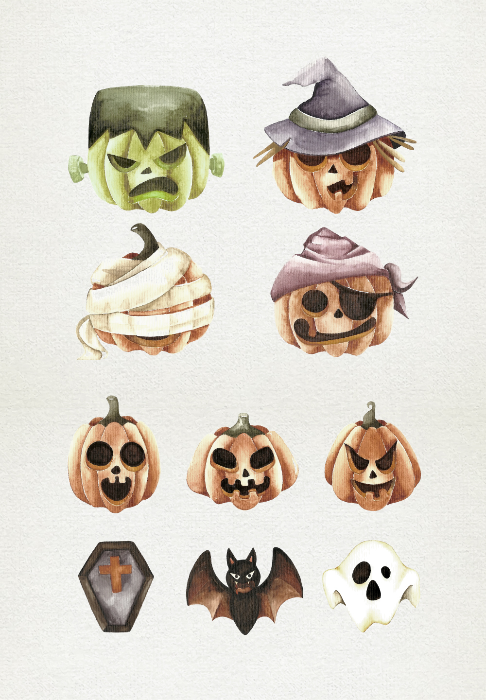 Free Download: Watercolor Halloween Set 3