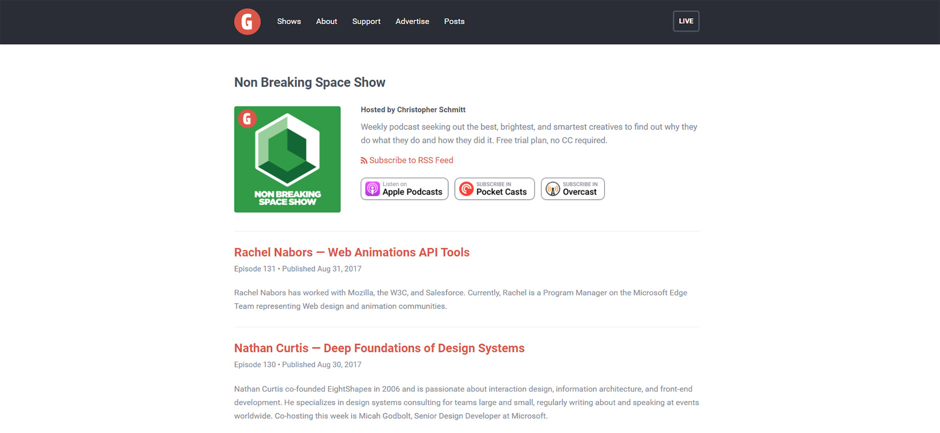 12 Best Web Design Podcasts 10-non-breaking-space-show-podcast