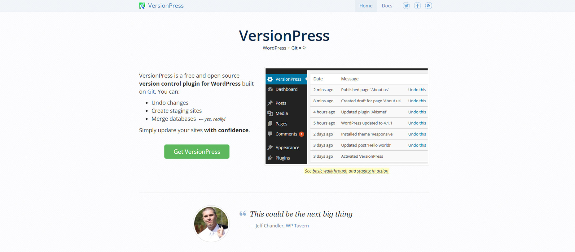 8 Free WordPress Code Generators, Tools, and Webapps 05-version-press-plugin-homepage