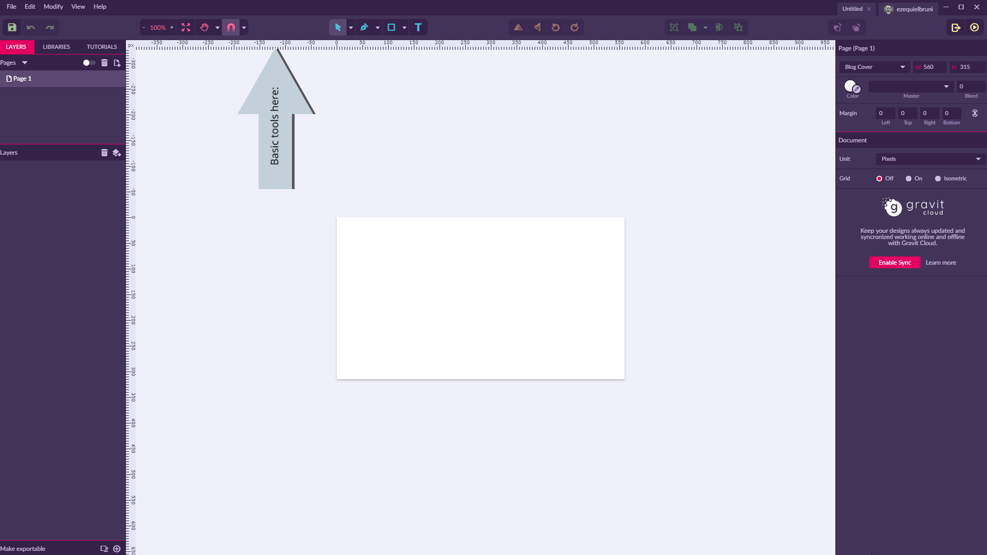 Getting Started With Free Vector App Gravit toolbar