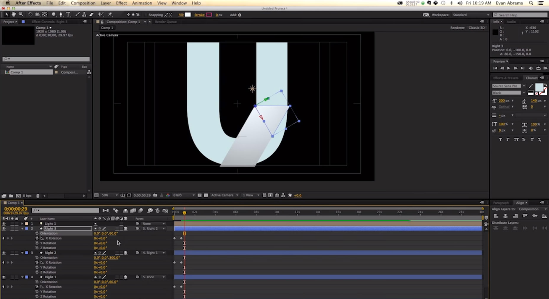 12 Free AE Tutorials for UX Professionals 08-unfolding-logo-animation