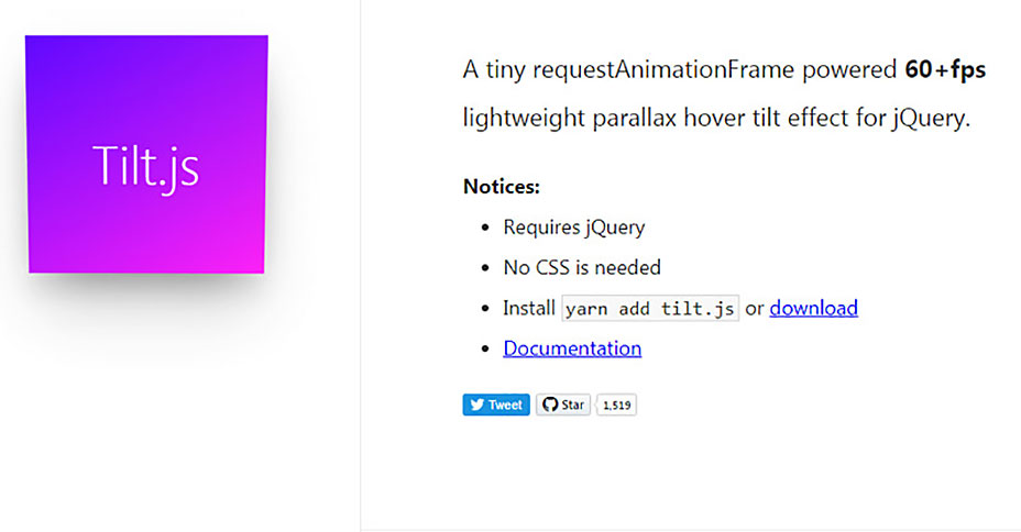 75 Web Animation Tools You Have to Try 63-tilt-js