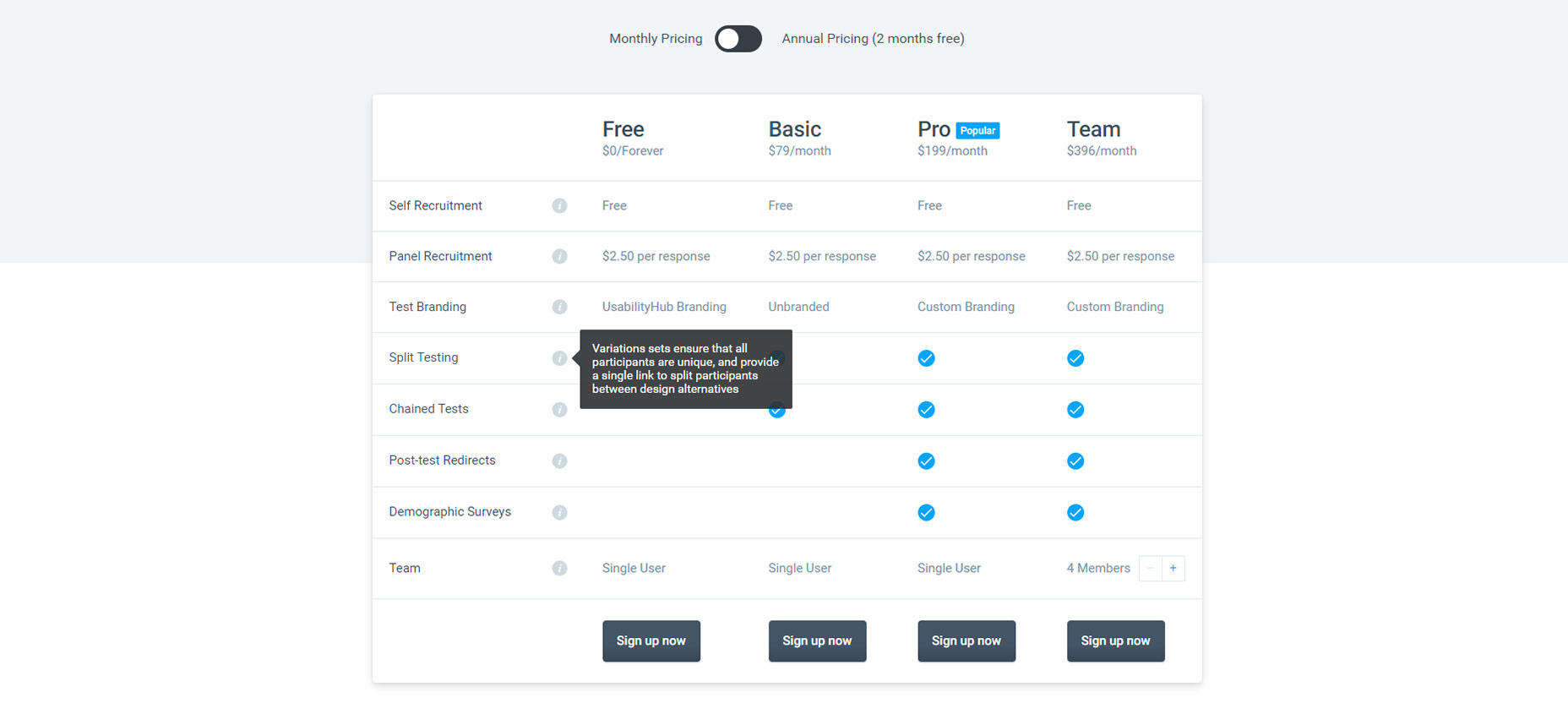 11 Pricing Table Designs That Really Sell 05-usability-hub-tools-pricing