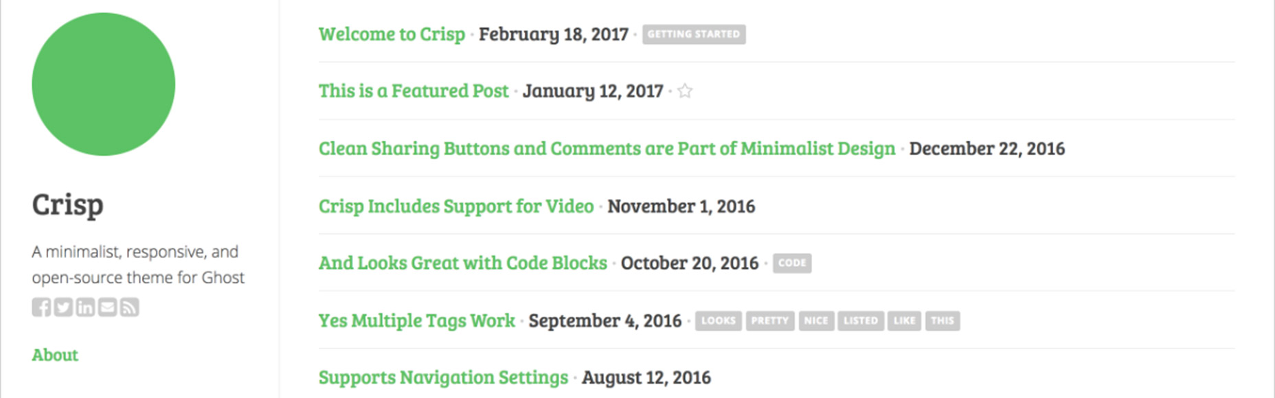 10 Free Kick-Ass Ghost Themes 11-crisp-ghost-blogging-theme