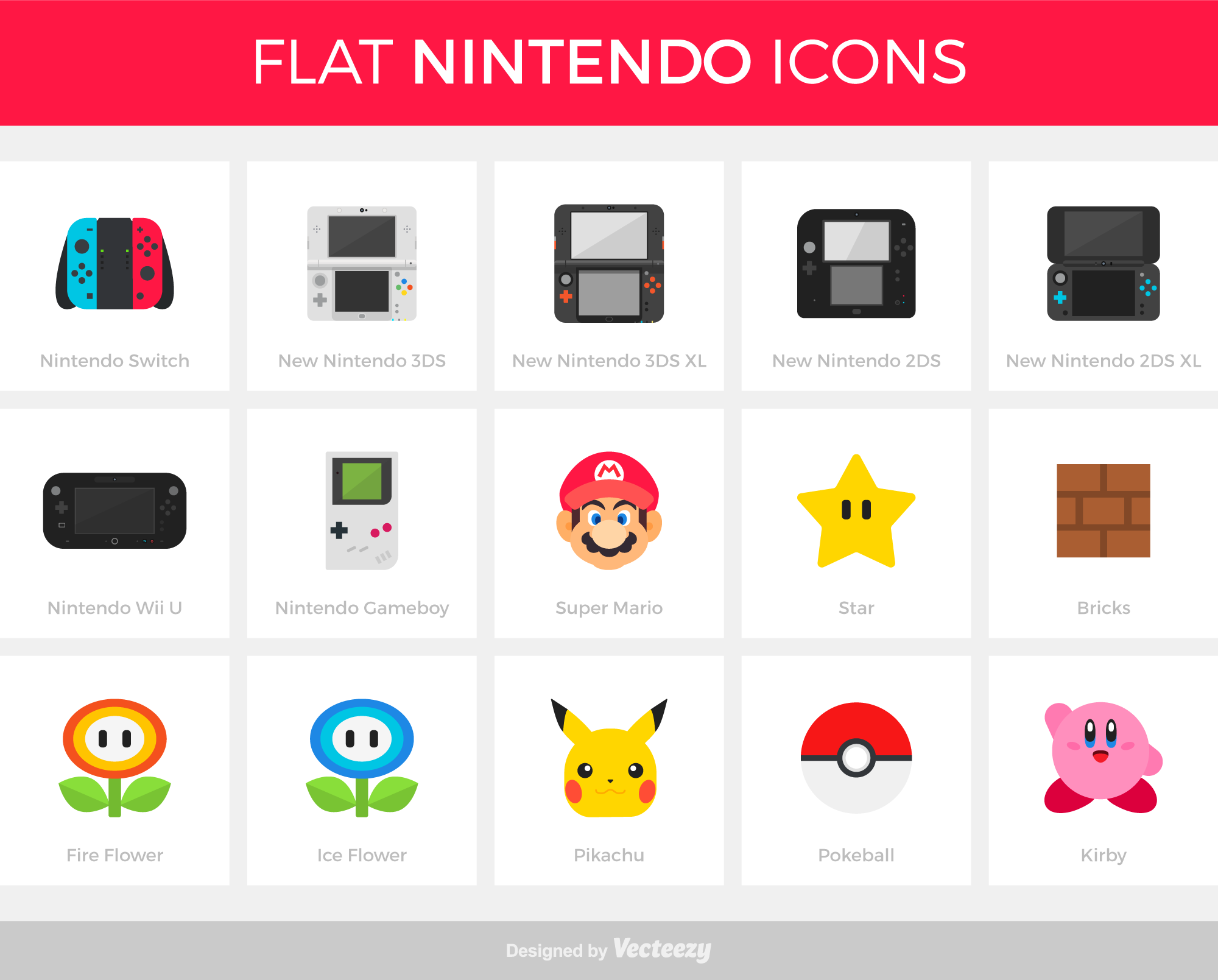 Free Download: Flat Nintendo Icons nintendo-icons-preview