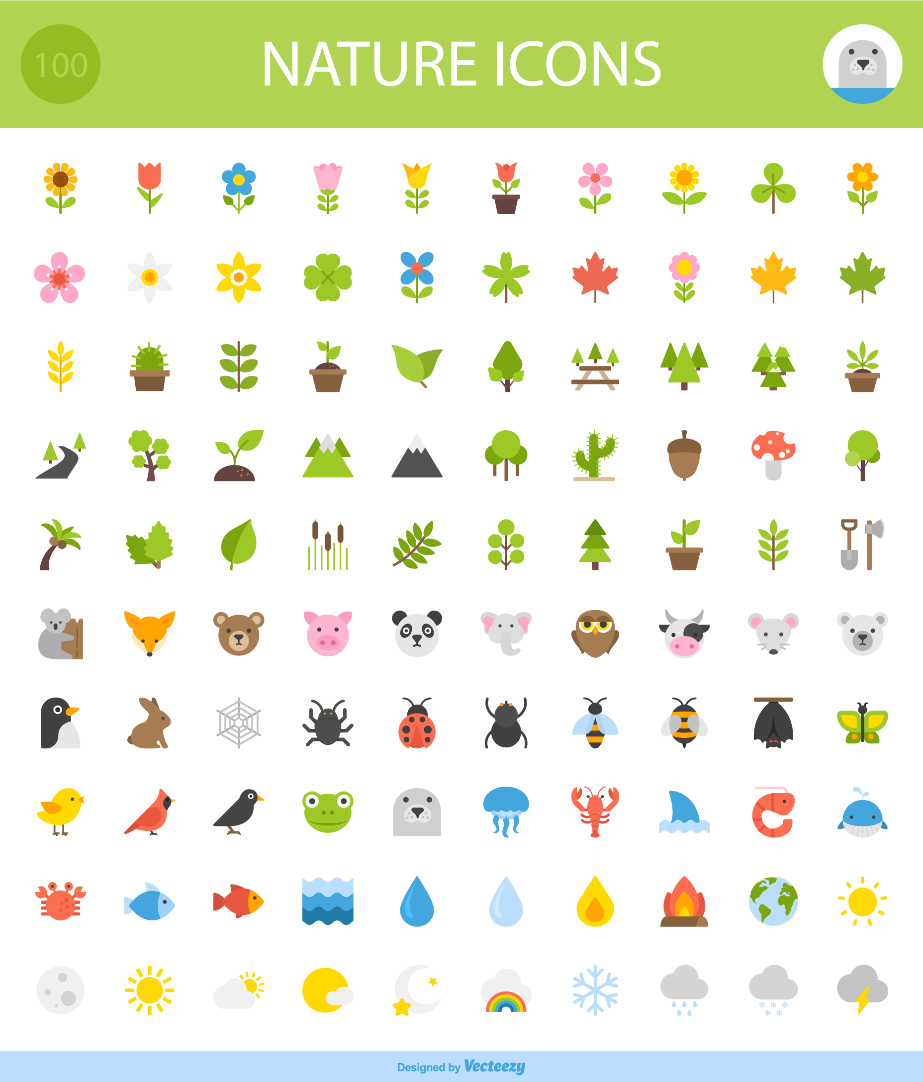 Free Download: 100 Nature Icons by Vecteezy nature-icons-preview