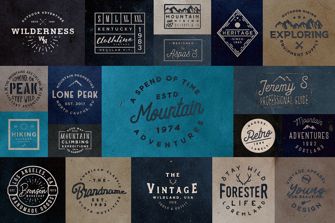 Free Download: 20 Minimal Retro Badges setka4