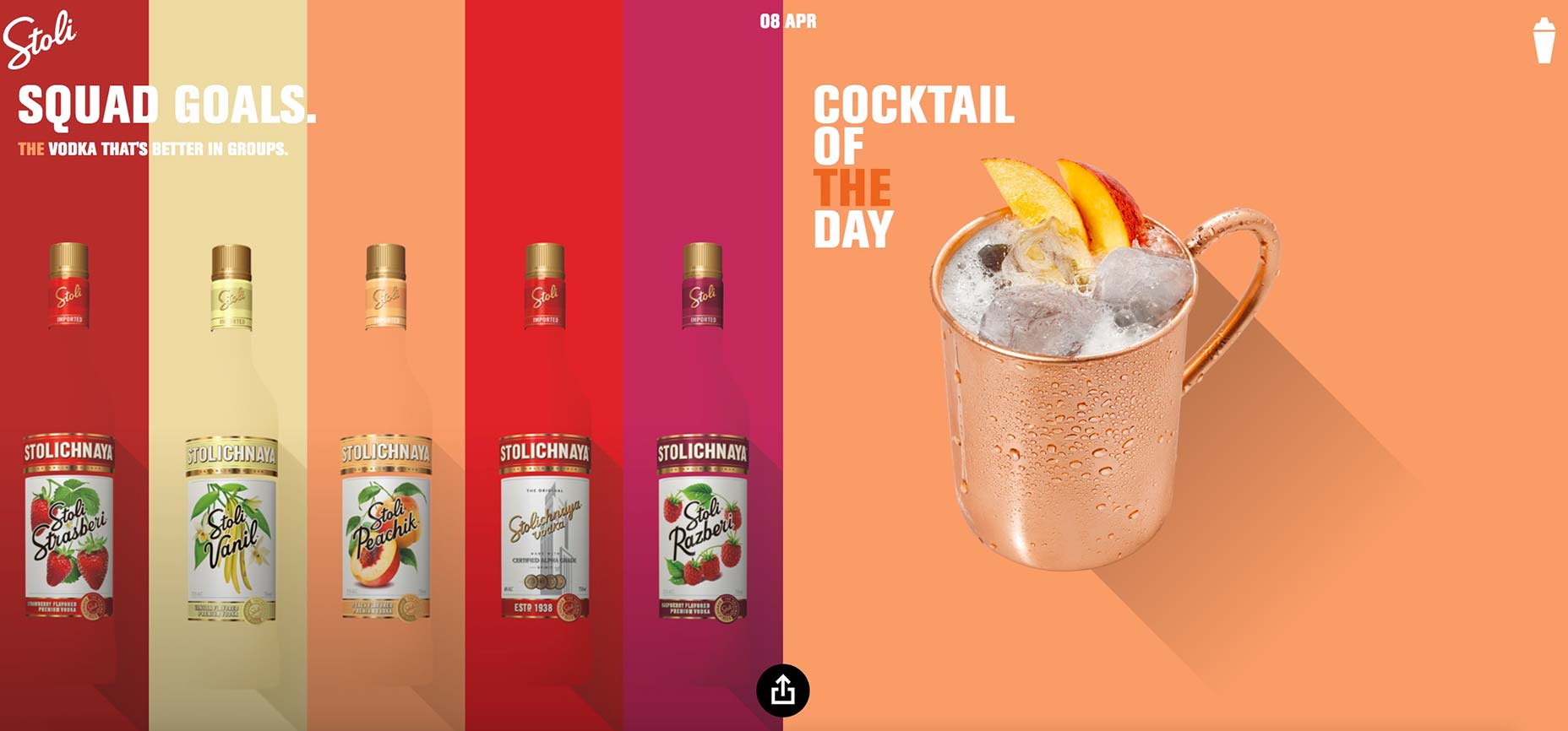 Stoli Vodka Redesigns Website With Pop Art Focus 002