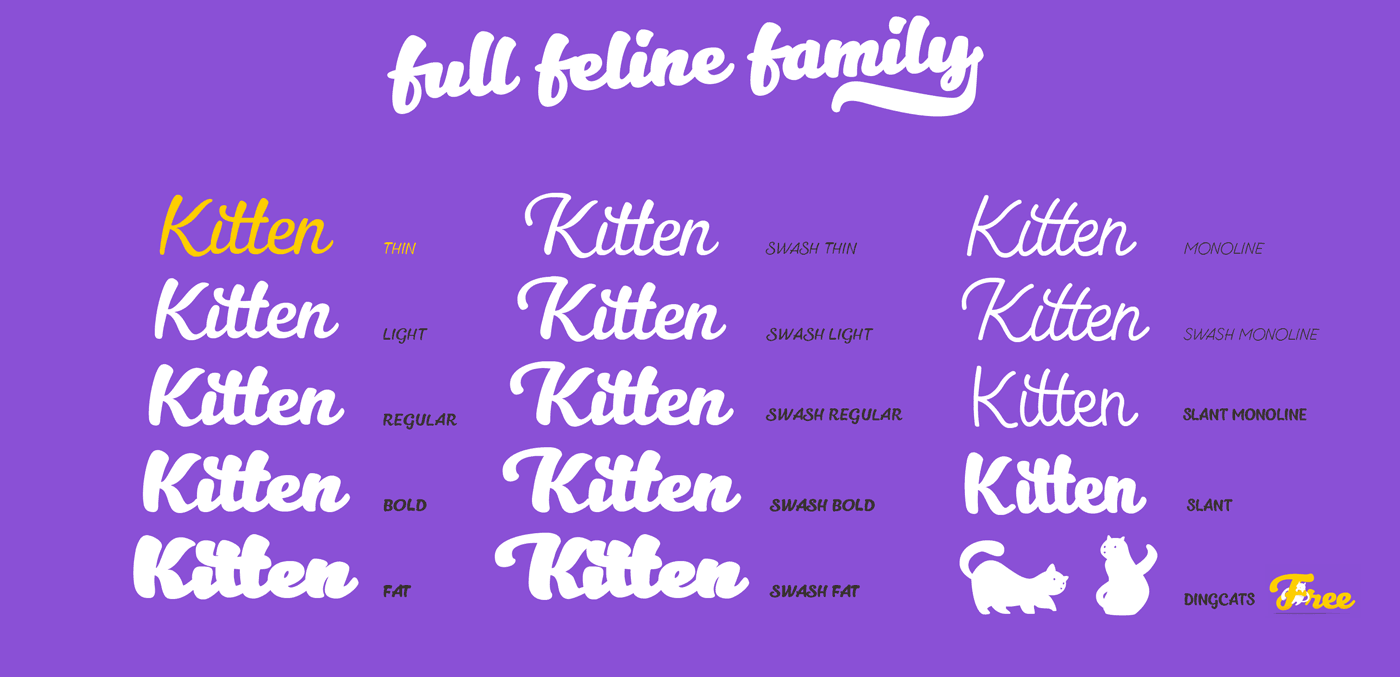 Free Download: Kitten Typeface Family k4