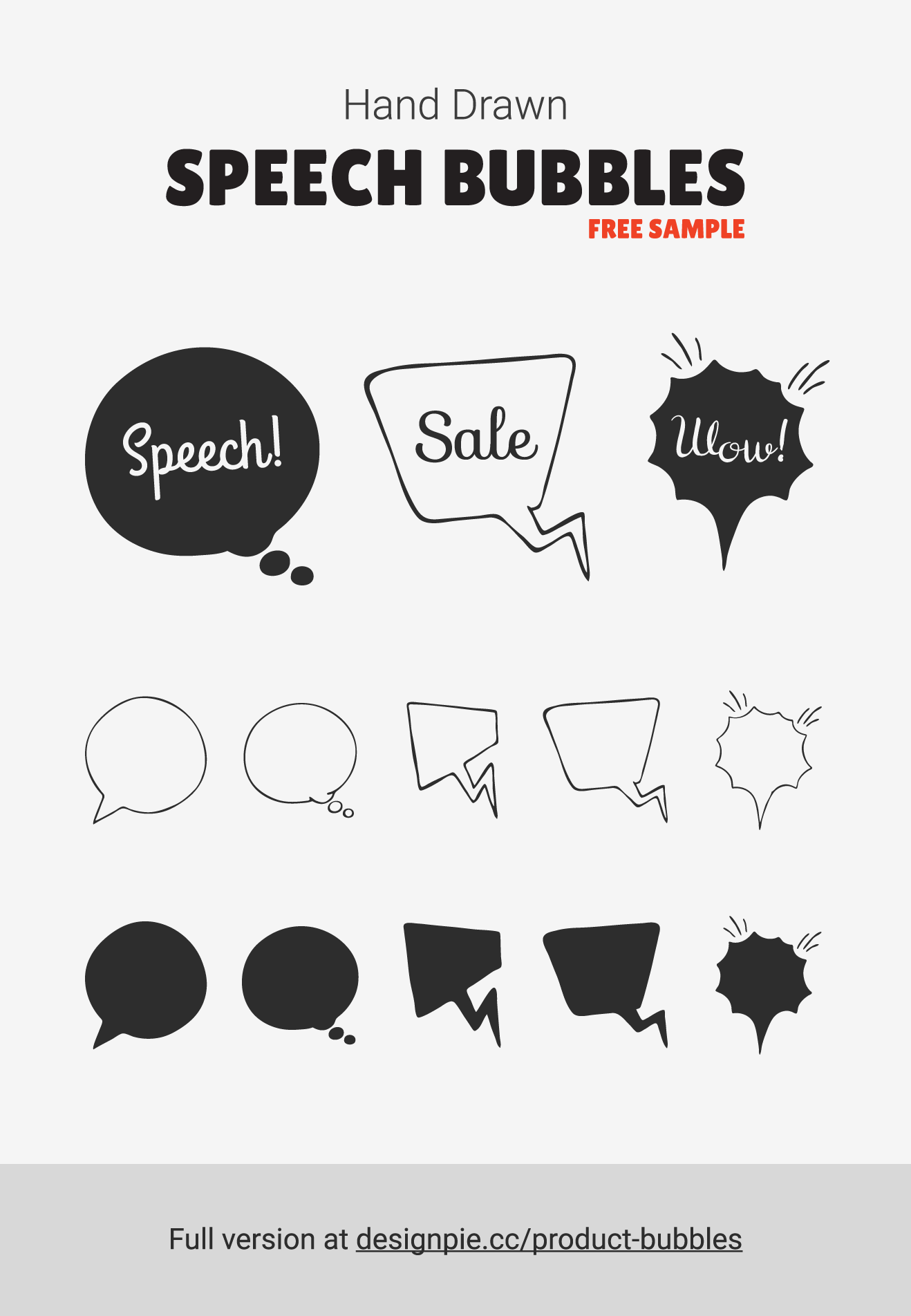 Free Download: Hand Drawn Speech Bubbles Preview-Free-Sample