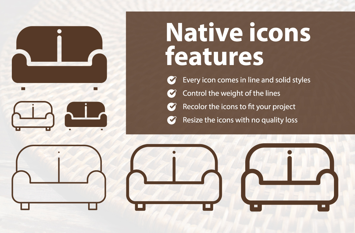 Free Download: Home Furniture Icons close-up-icons