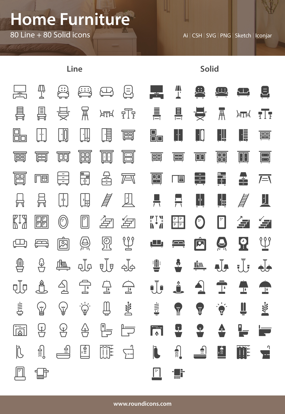 Free Download: Home Furniture Icons icon-sets