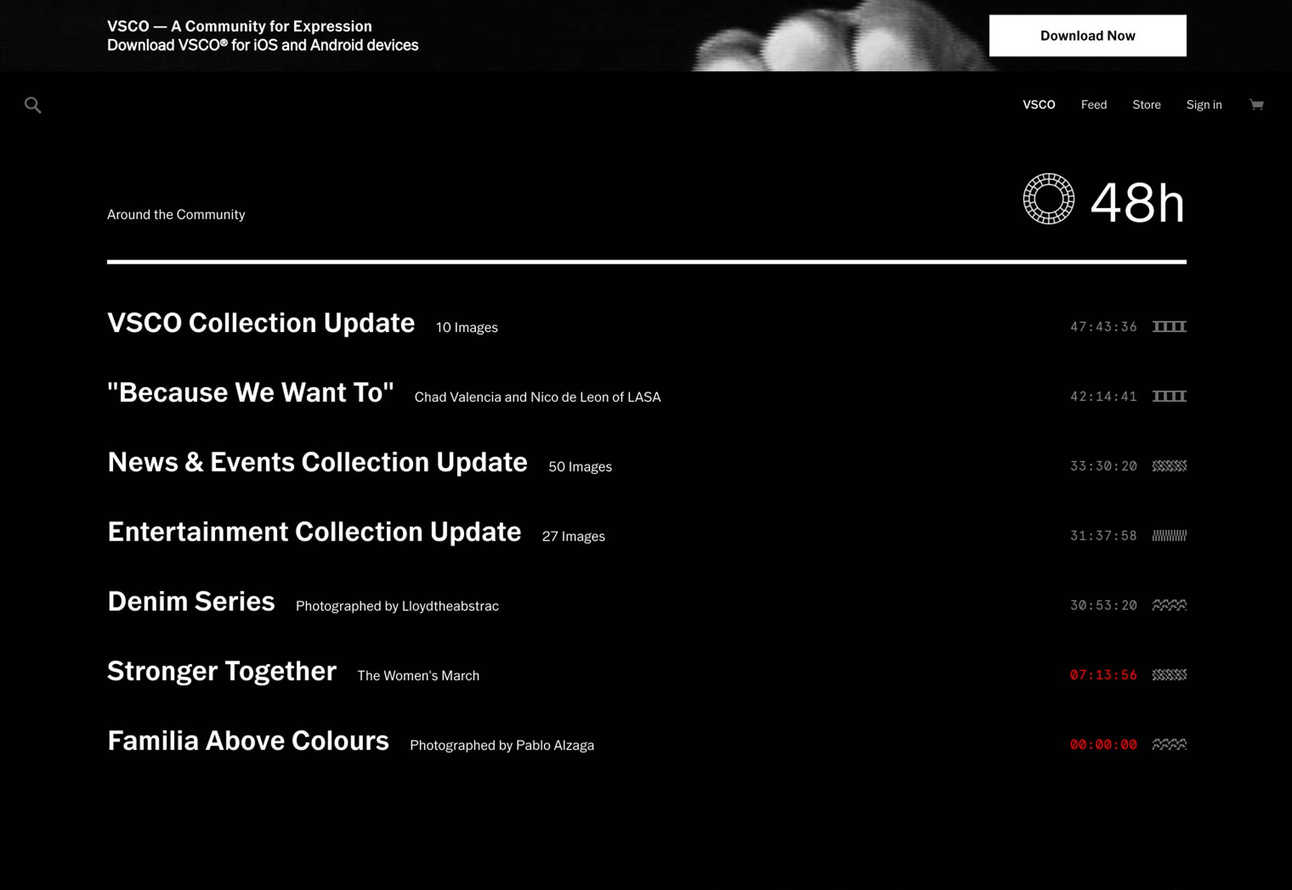 75+ type driven sites vsco