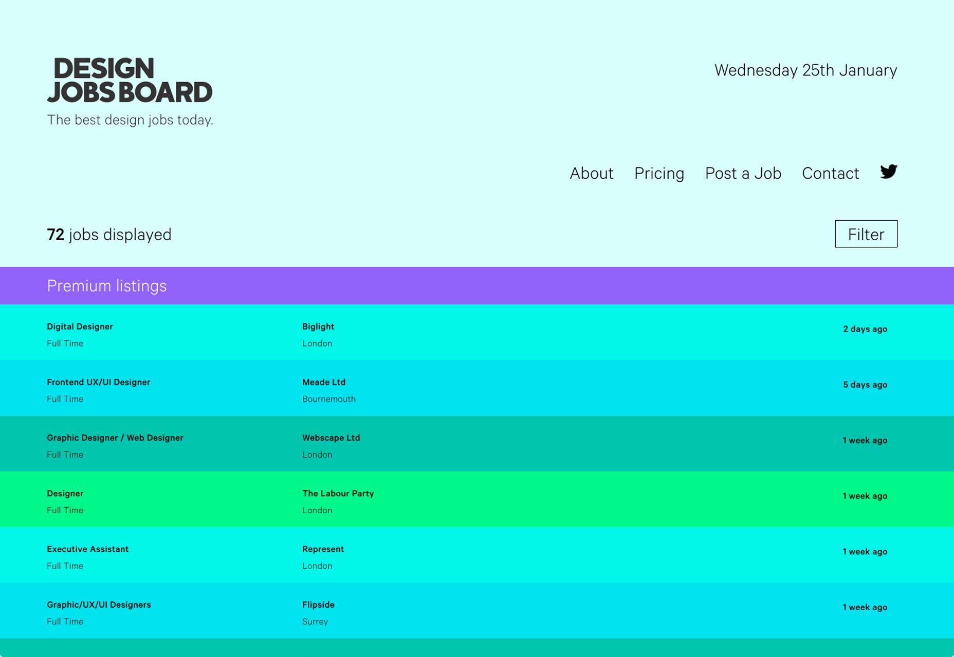 75+ type driven sites designjobsboard