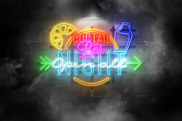 Free Download: Neon Text Mockup neon2