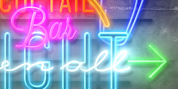 Free Download: Neon Text Mockup neon4