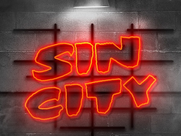 Free Download: Neon Text Mockup neon6