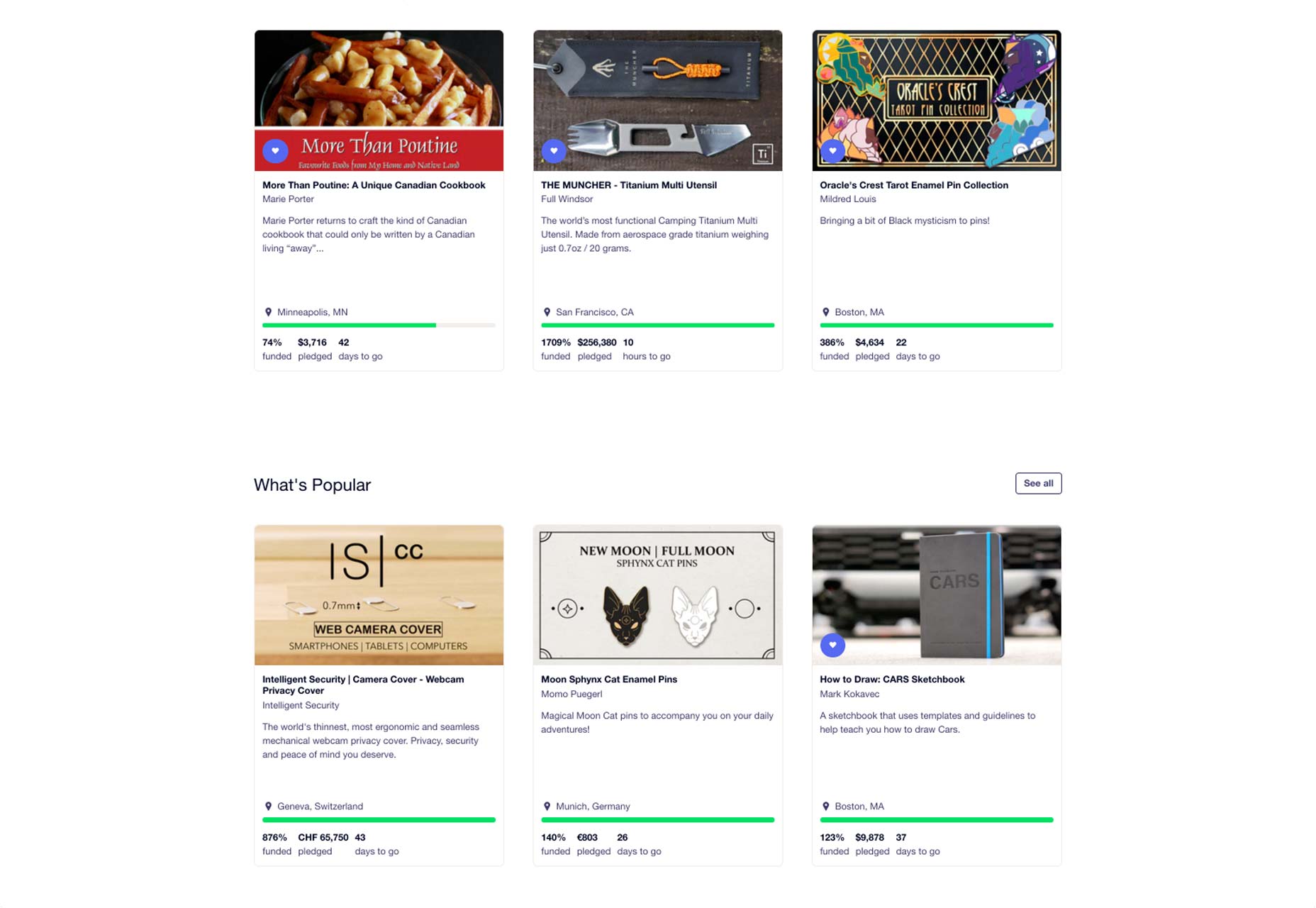 50 creative card UI designs kickstarter