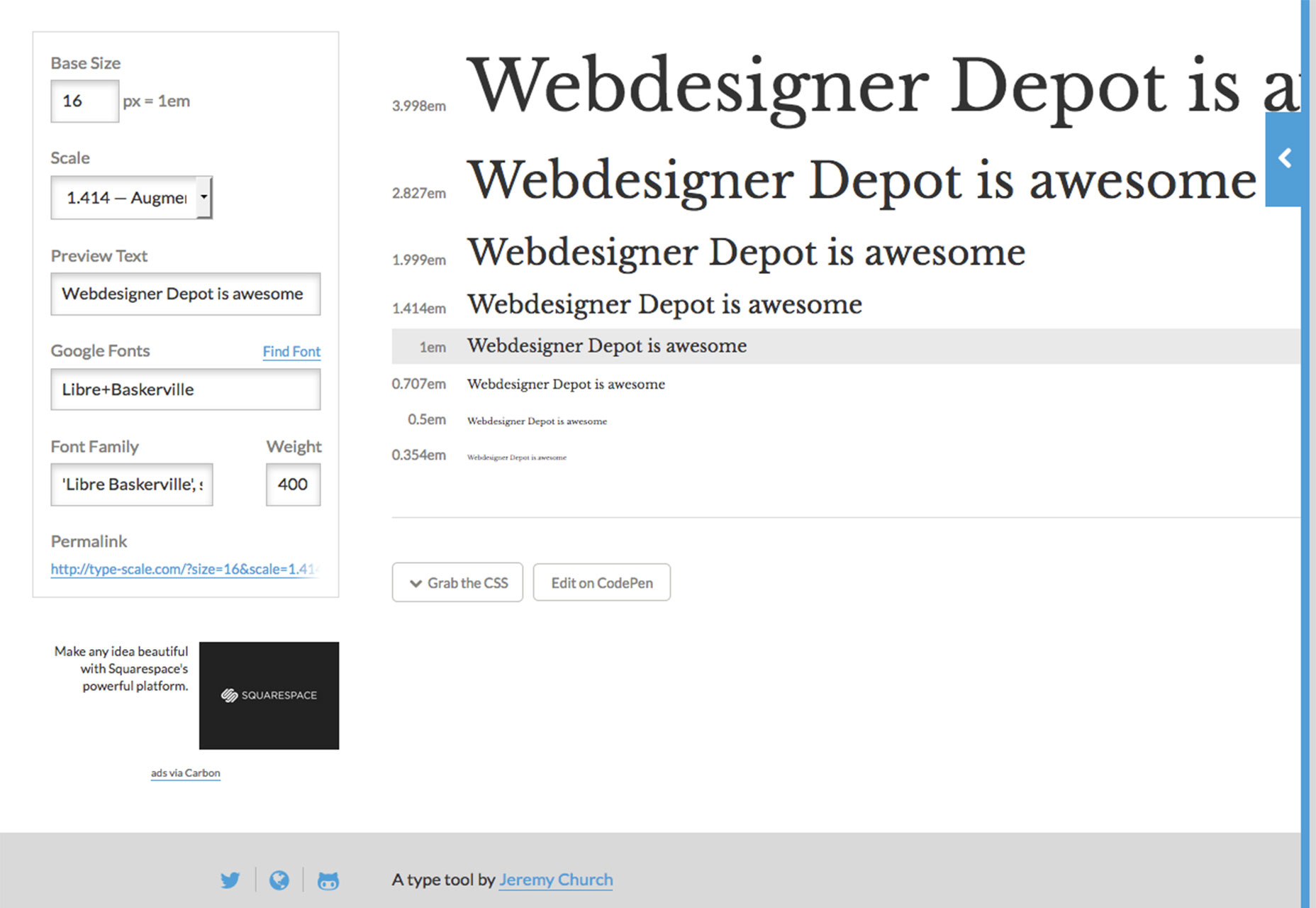 Does this type make my design look fat? type-scale