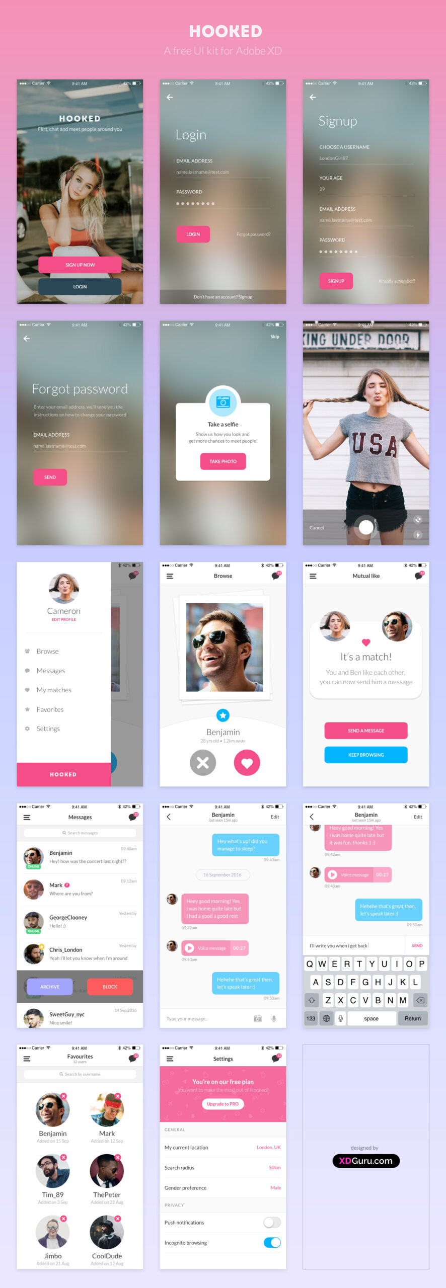 Free Download: Hooked - UI Kit for Adobe XD hooked-presentation_final
