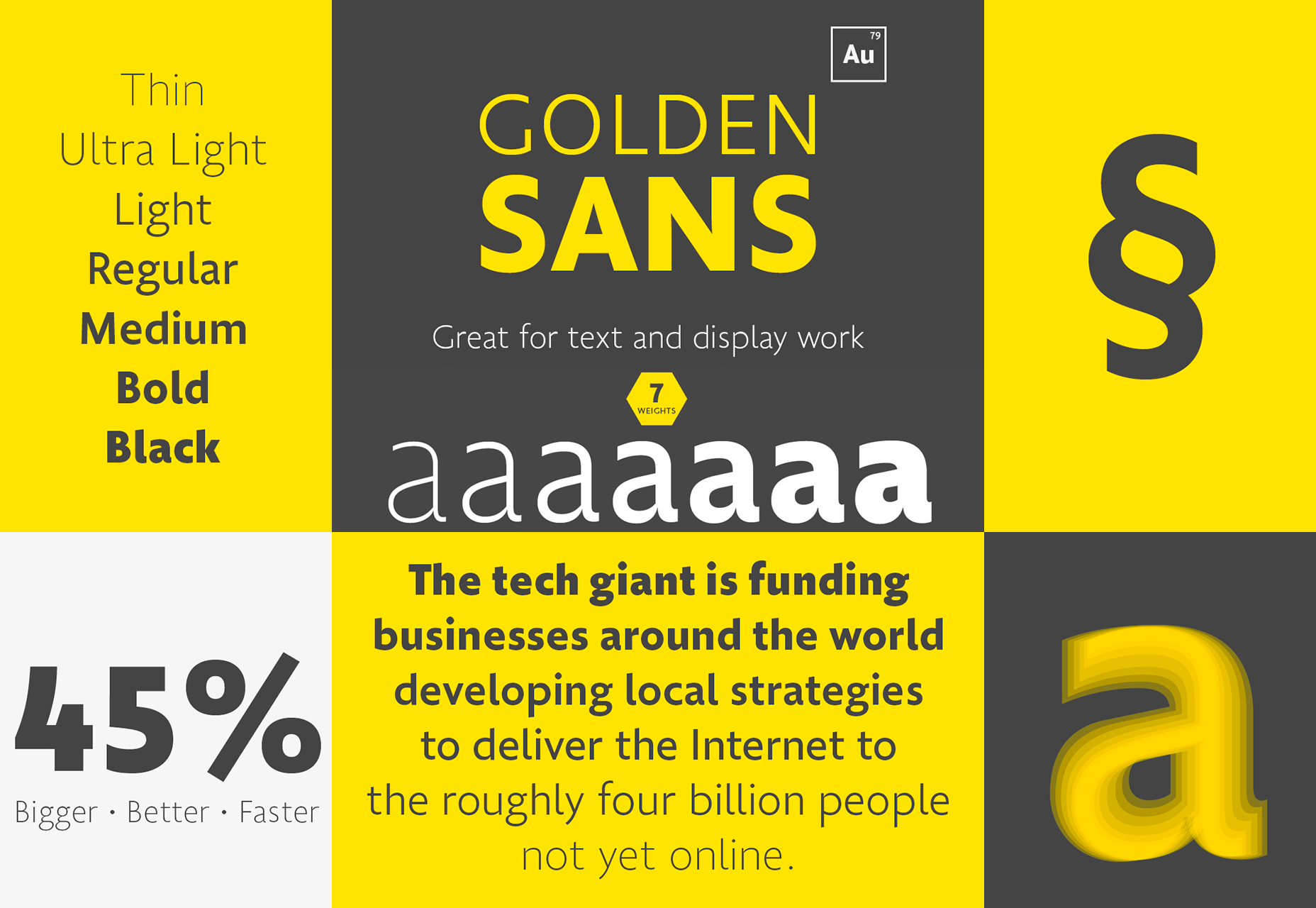 50+ fresh resources for designers, July 2016 Golden Sans: Professional Multiweight Font