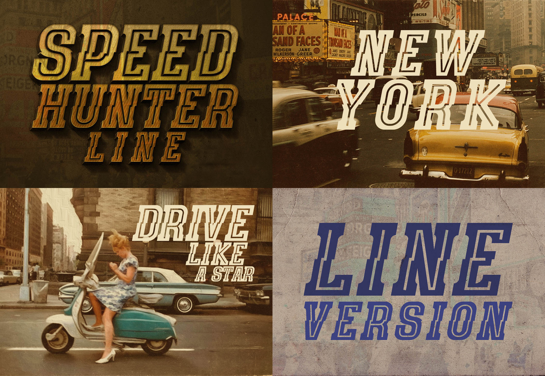 50+ fresh resources for designers, July 2016 SpeedHunter: Vintage Central Line Font