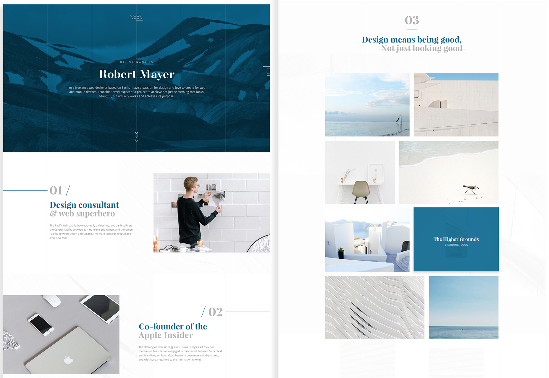 50+ fresh resources for designers, July 2016 Minimal Portfolio PSD Template
