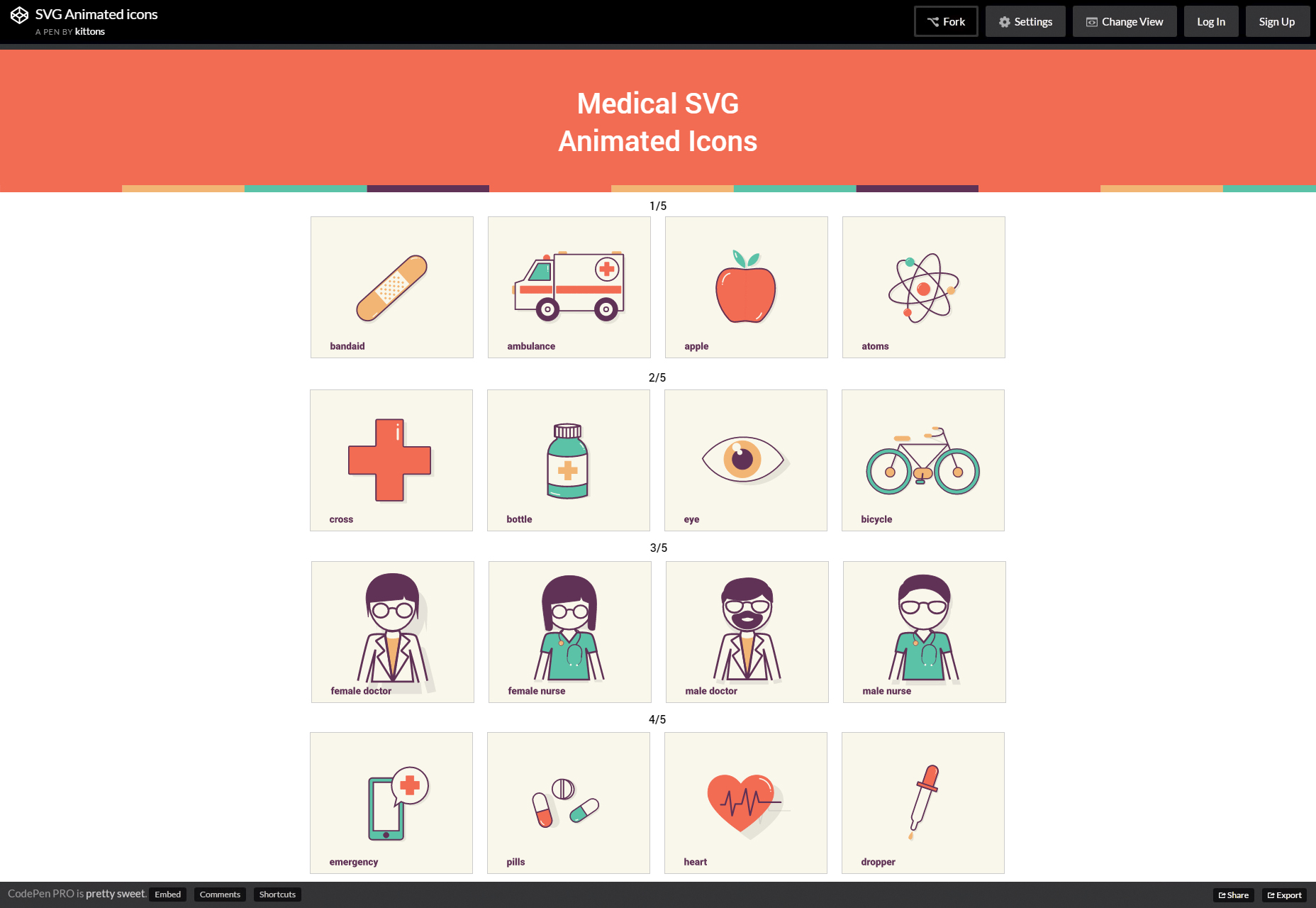 50+ fresh resources for designers, July 2016 SVG Animated Medical Icons