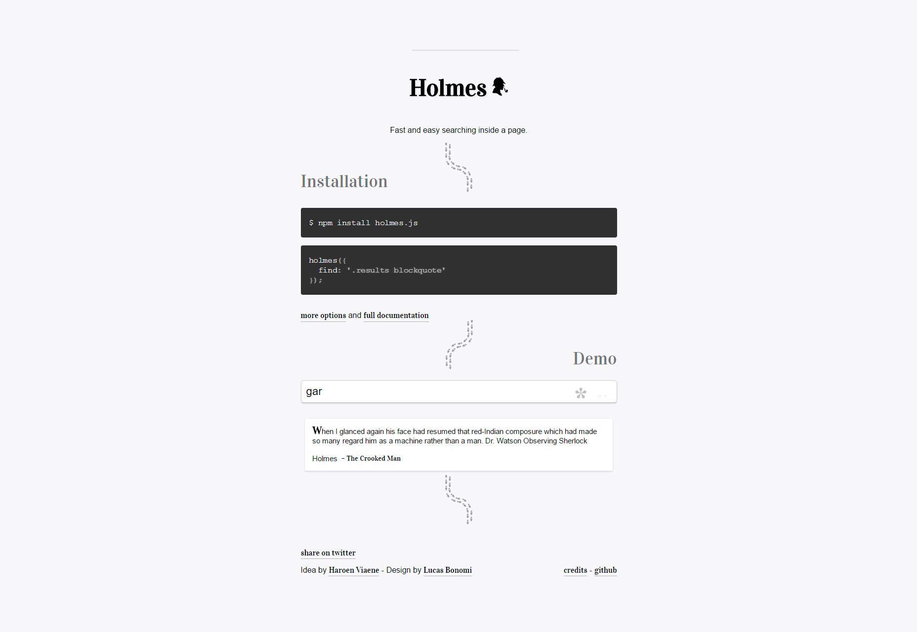 50+ fresh resources for designers, July 2016 Holmes: Fast & Easy Page Searching JS Plugin